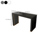 Modern White Stone Top Wood Dual-Pedestal Bar Tables