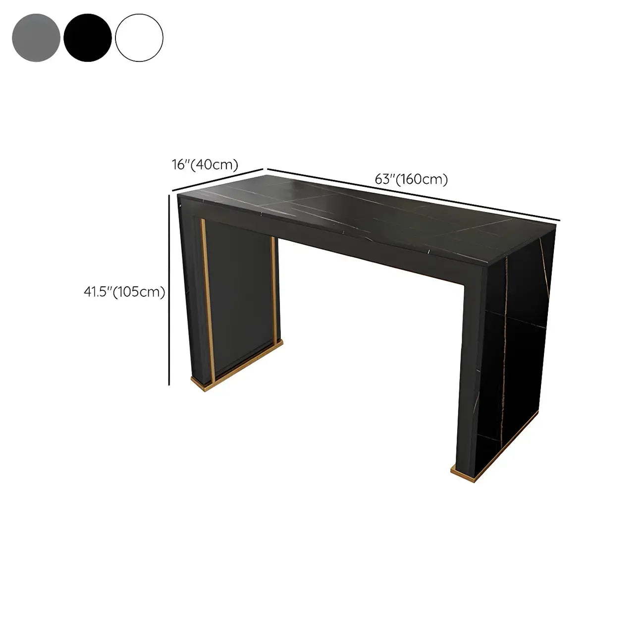 Modern White Stone Top Wood Dual-Pedestal Bar Tables