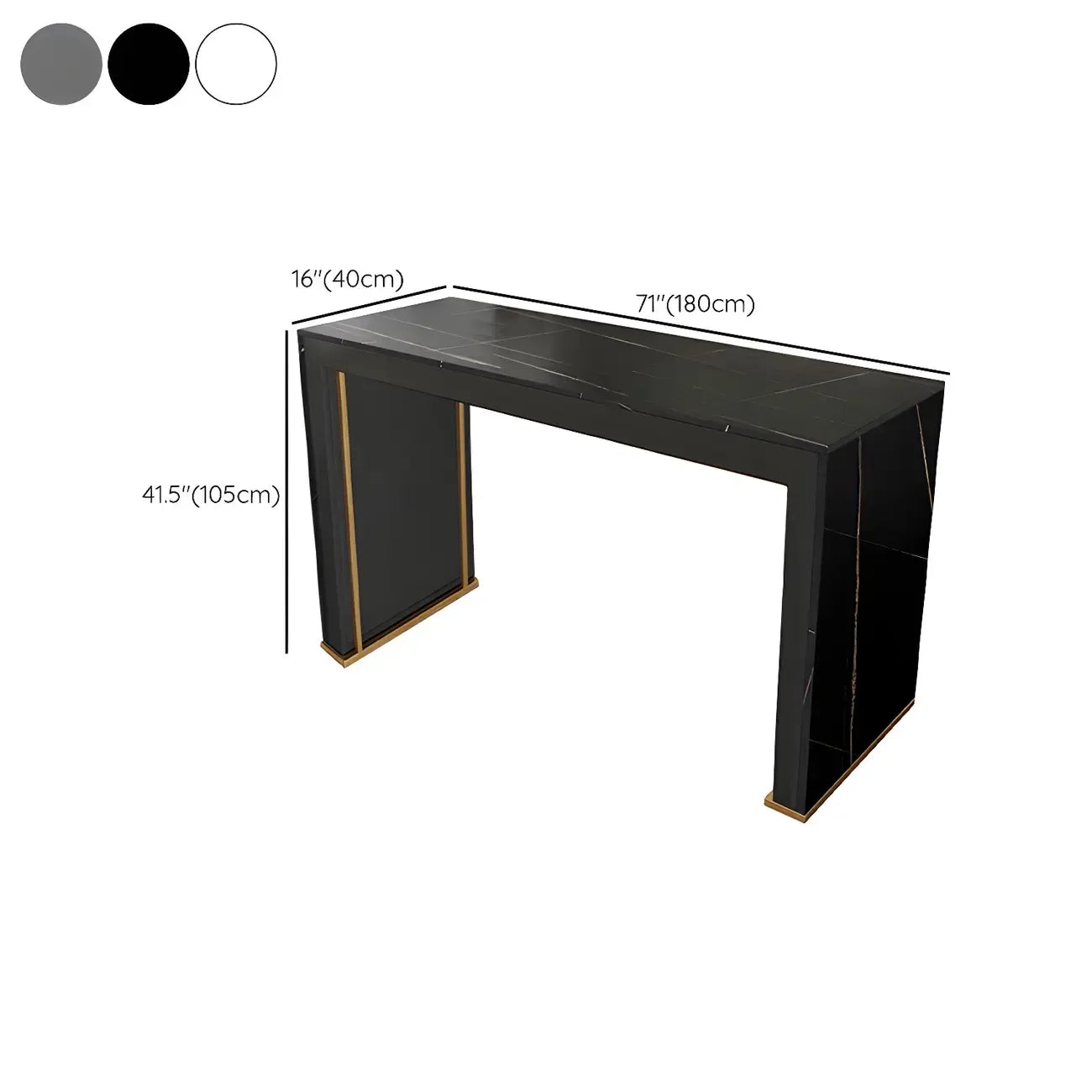 Modern White Stone Top Wood Dual-Pedestal Bar Tables
