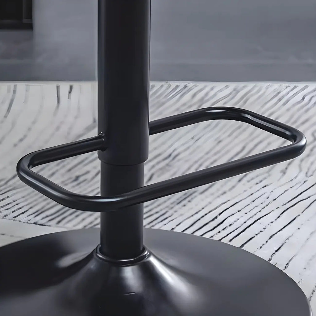 Elegant Wood Leather Red Swivel Adjustable Bar Stool