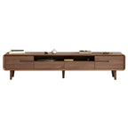 55 Brown Wood Adjustable Shelf TV Stand with Open Storage