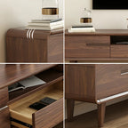 55 Brown Wood Adjustable Shelf TV Stand with Open Storage