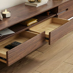 55 Brown Wood Adjustable Shelf TV Stand with Open Storage