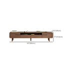 55 Brown Wood Adjustable Shelf TV Stand with Open Storage