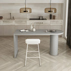 Free Form Modern Gray Bar Table with Wood Top