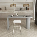Free Form Modern Gray Bar Table with Wood Top