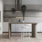 Free Form Modern Gray Bar Table with Wood Top