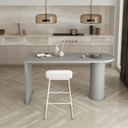 Free Form Modern Gray Bar Table with Wood Top