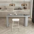 Free Form Modern Gray Bar Table with Wood Top