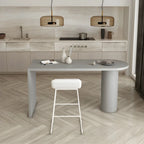 Free Form Modern Gray Bar Table with Wood Top