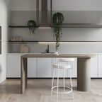 Free Form Modern Gray Bar Table with Wood Top