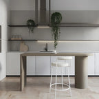 Free Form Modern Gray Bar Table with Wood Top