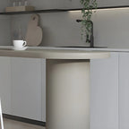 Free Form Modern Gray Bar Table with Wood Top