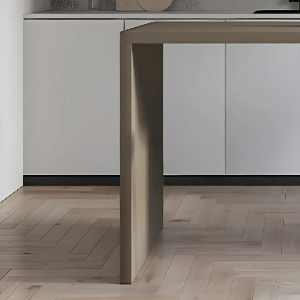 Free Form Modern Gray Bar Table with Wood Top
