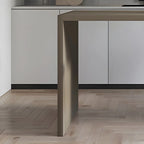 Free Form Modern Gray Bar Table with Wood Top