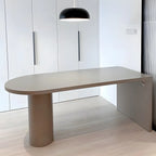 Free Form Modern Gray Bar Table with Wood Top