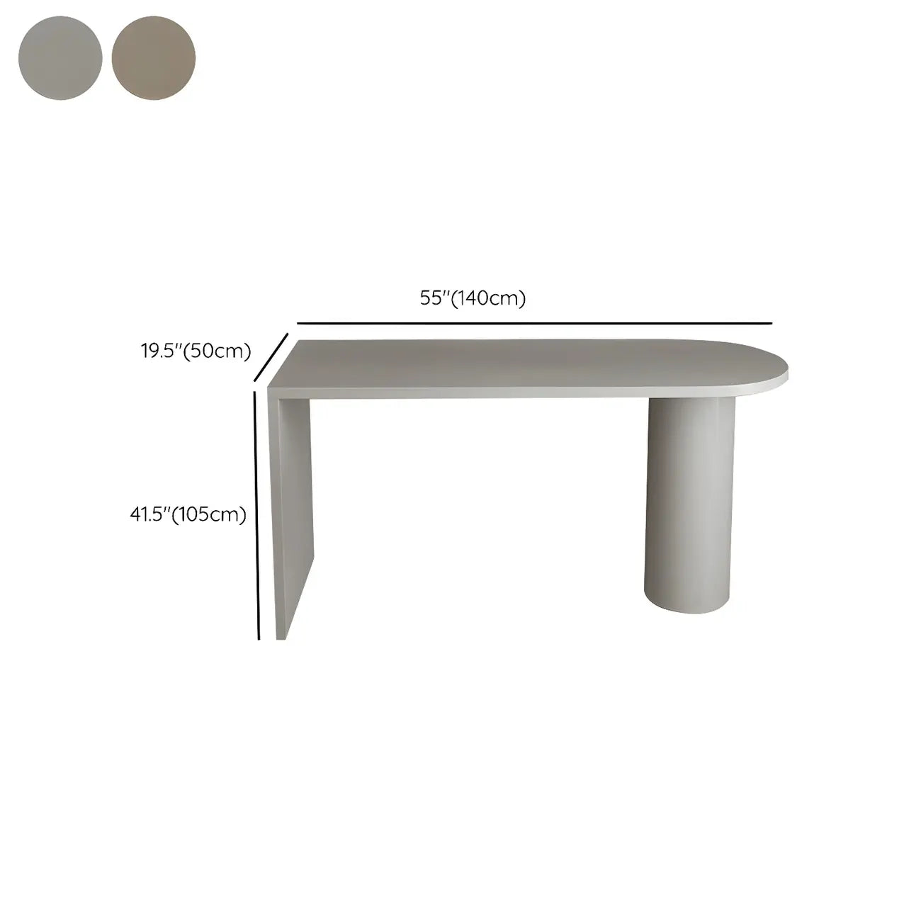 Free Form Modern Gray Bar Table with Wood Top