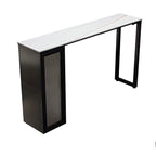 Modern Black Stone Steel Pedestal Storage Bar Tables
