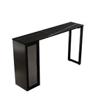 Modern Black Stone Steel Pedestal Storage Bar Tables