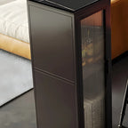 Modern Black Stone Steel Pedestal Storage Bar Tables