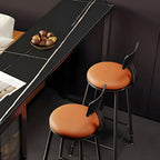 Modern Black Stone Steel Pedestal Storage Bar Tables
