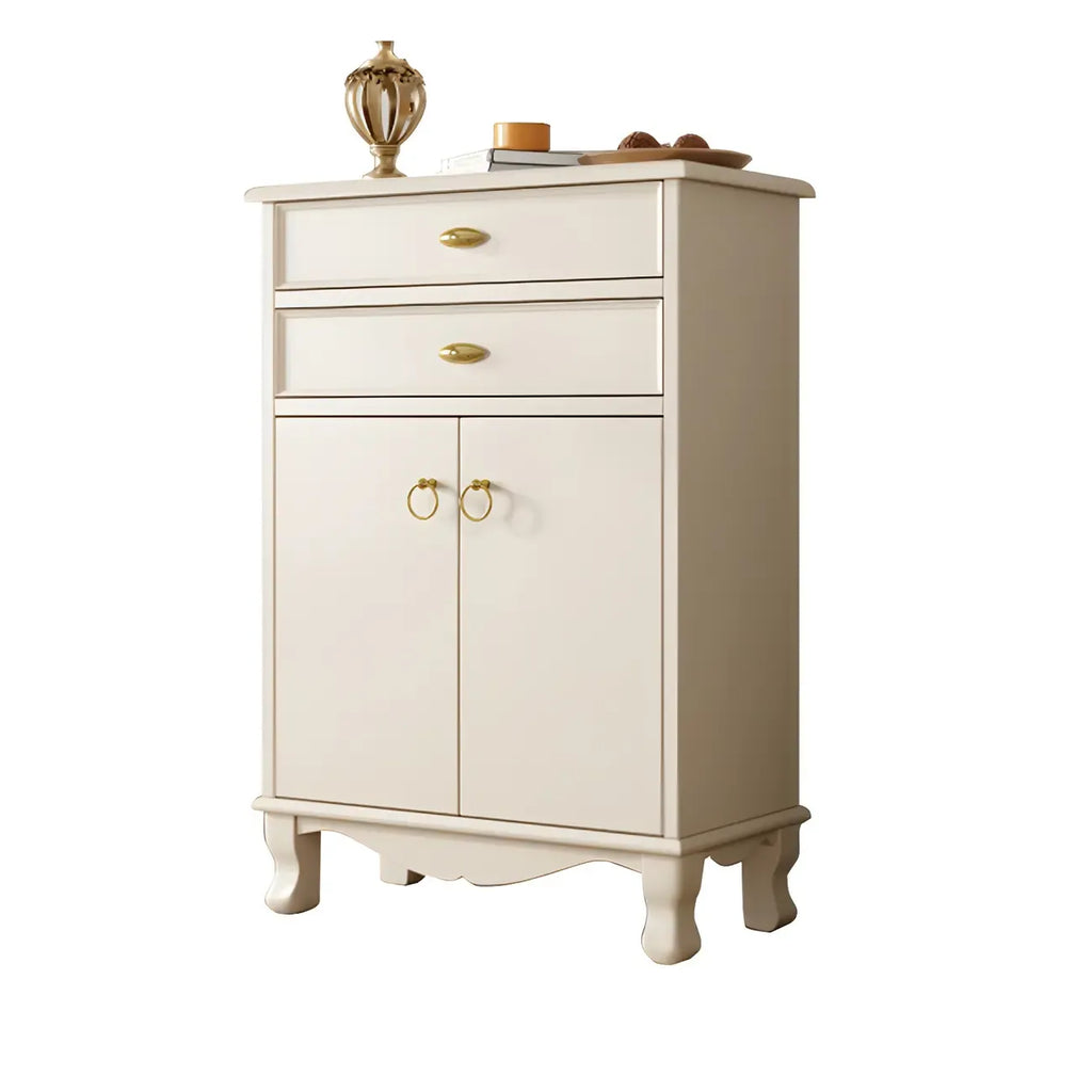 41H White Oak Wood Combo Dresser with Cabinet