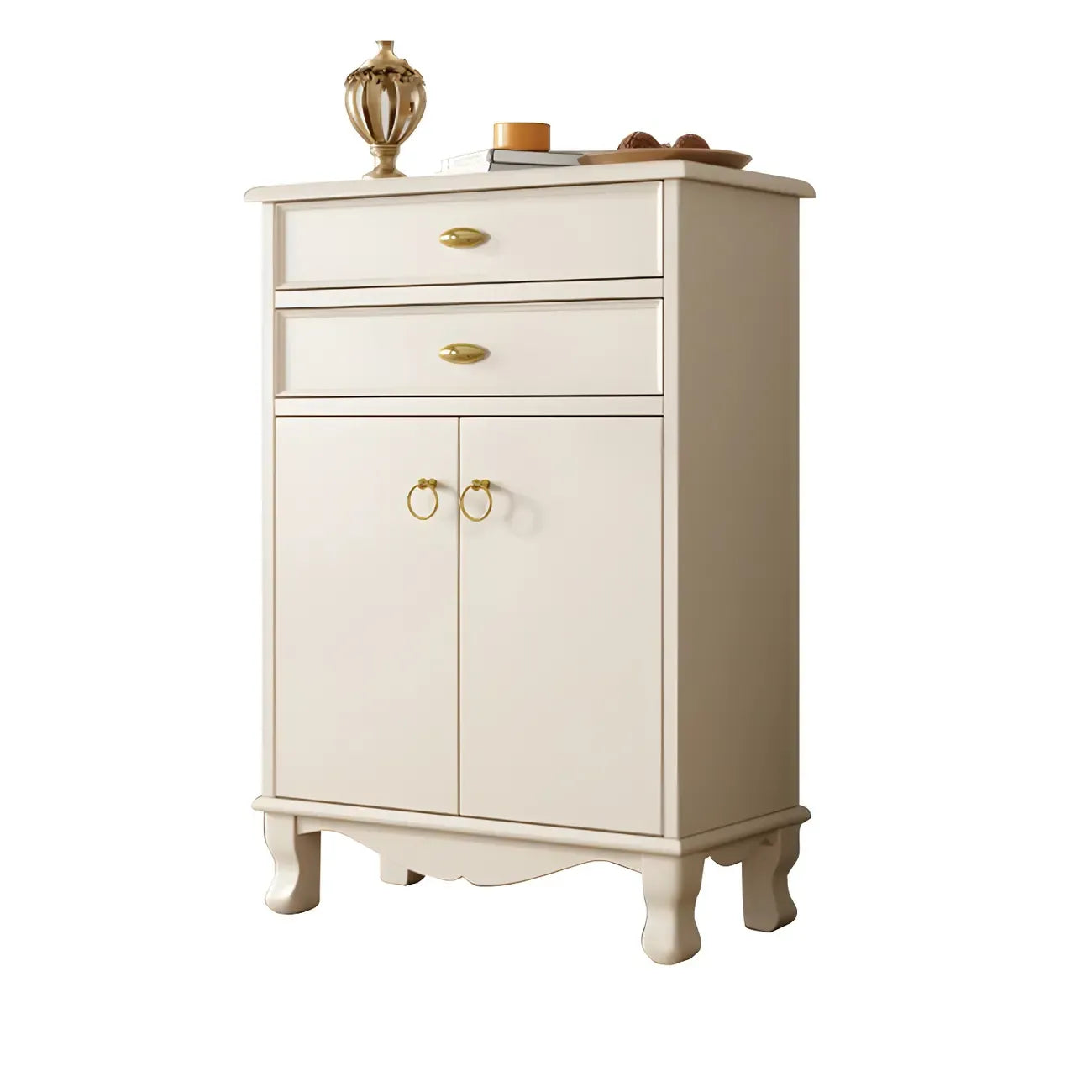 41H White Oak Wood Combo Dresser with Cabinet