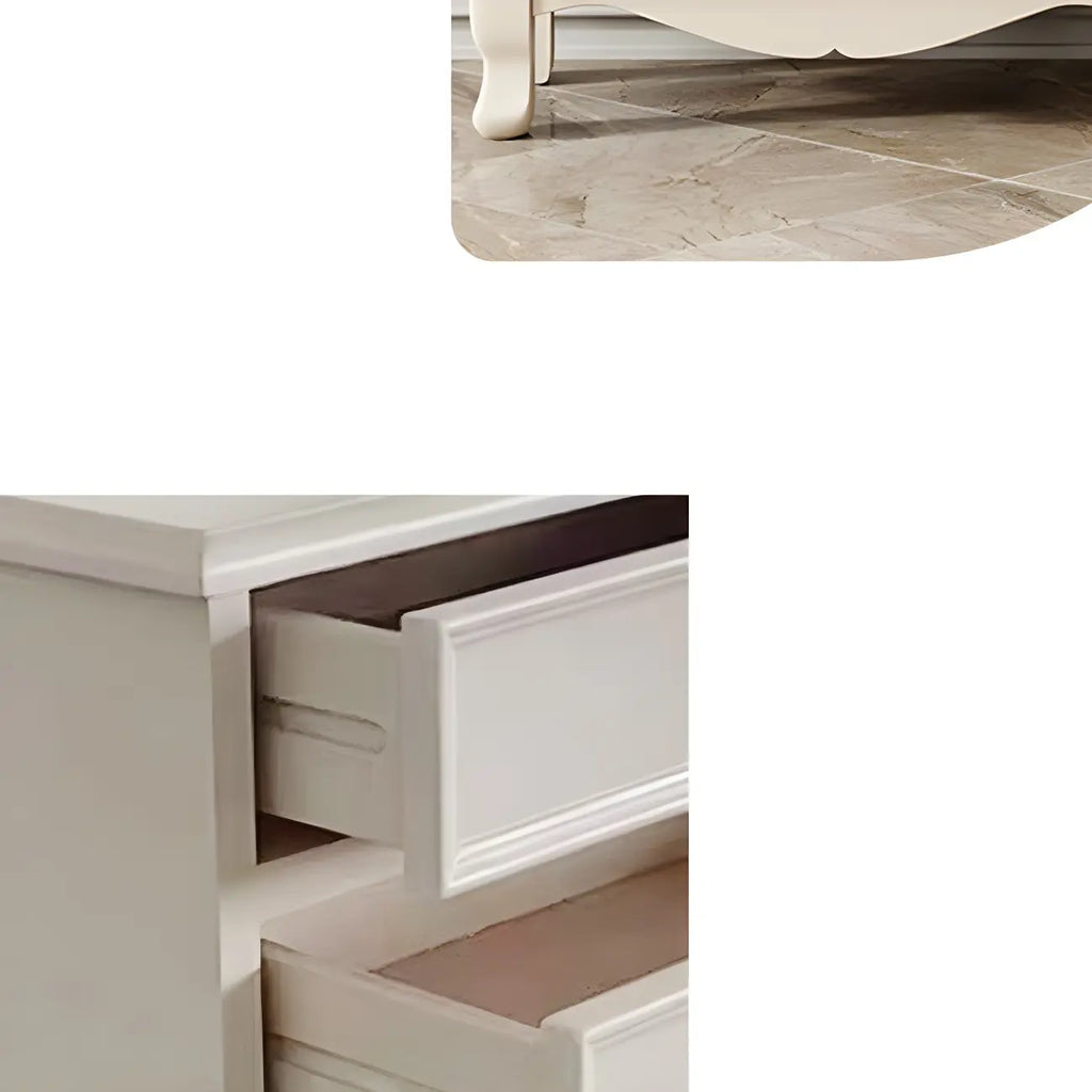 41H White Oak Wood Combo Dresser with Cabinet