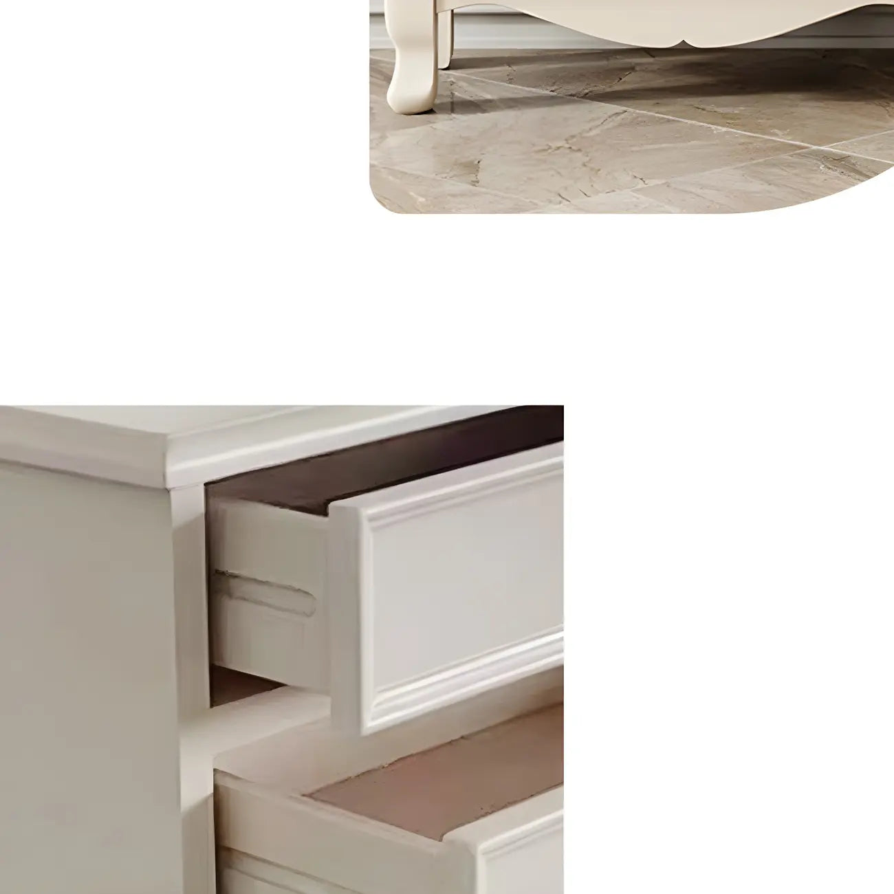 41H White Oak Wood Combo Dresser with Cabinet