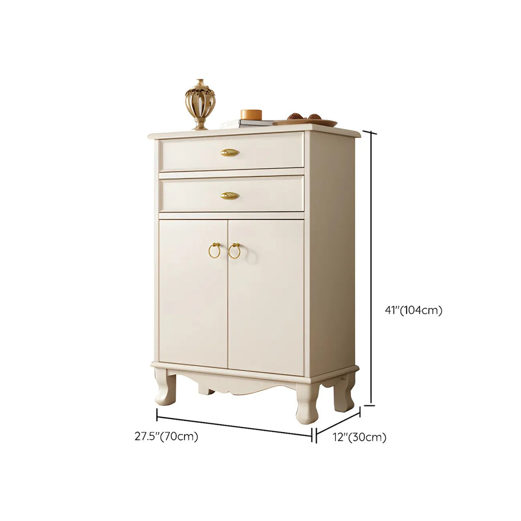 41H White Oak Wood Combo Dresser with Cabinet