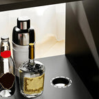 Functional Black Rectangular Wood Side Table with Storage