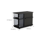 Functional Black Rectangular Wood Side Table with Storage