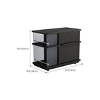 Functional Black Rectangular Wood Side Table with Storage