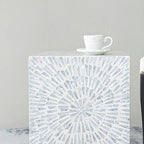 Tropical Mosaic Wooden Round Side Table