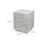 Tropical Mosaic Wooden Round Side Table