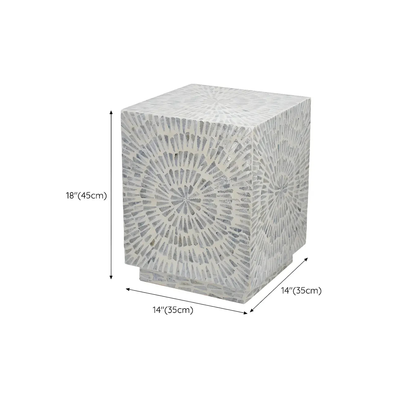 Tropical Mosaic Wooden Round Side Table