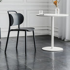 Modern Brown Wood Grain Black Metallic Pedestal Bar Tables