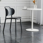 Modern Brown Wood Grain Black Metallic Pedestal Bar Tables