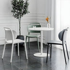 Modern Brown Wood Grain Black Metallic Pedestal Bar Tables