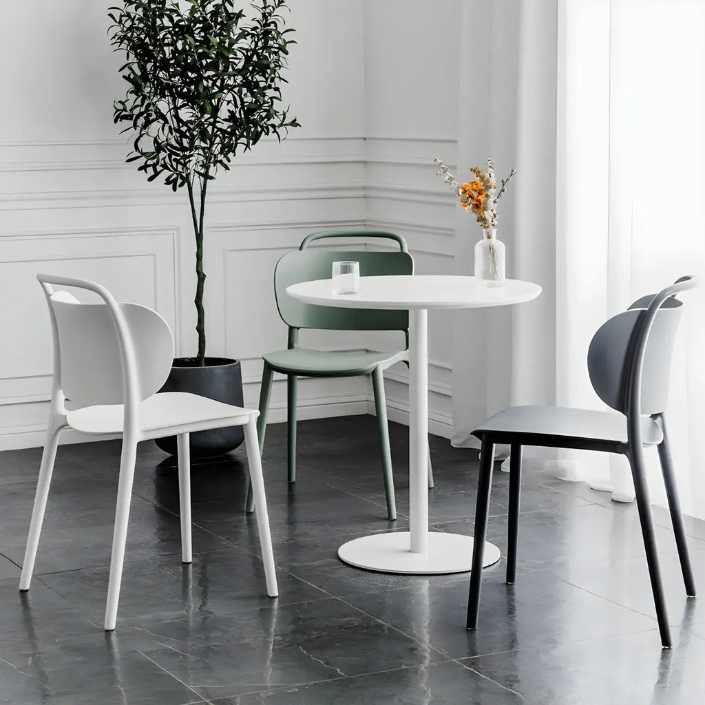 Modern Brown Wood Grain Black Metallic Pedestal Bar Tables