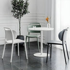 Modern Brown Wood Grain Black Metallic Pedestal Bar Tables