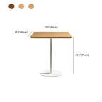 Modern Brown Wood Grain Black Metallic Pedestal Bar Tables
