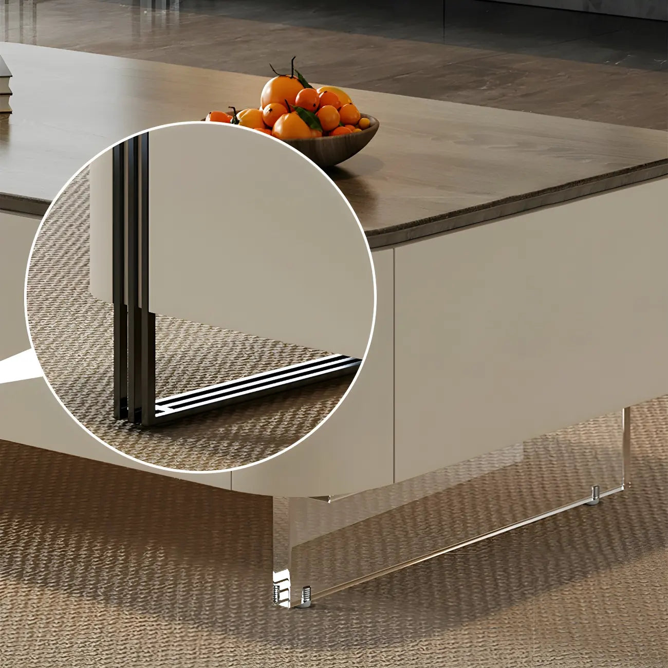 71 White Modern Wood Long TV Stand with 4-Drawers Storage