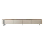 71 White Modern Wood Long TV Stand with 4-Drawers Storage