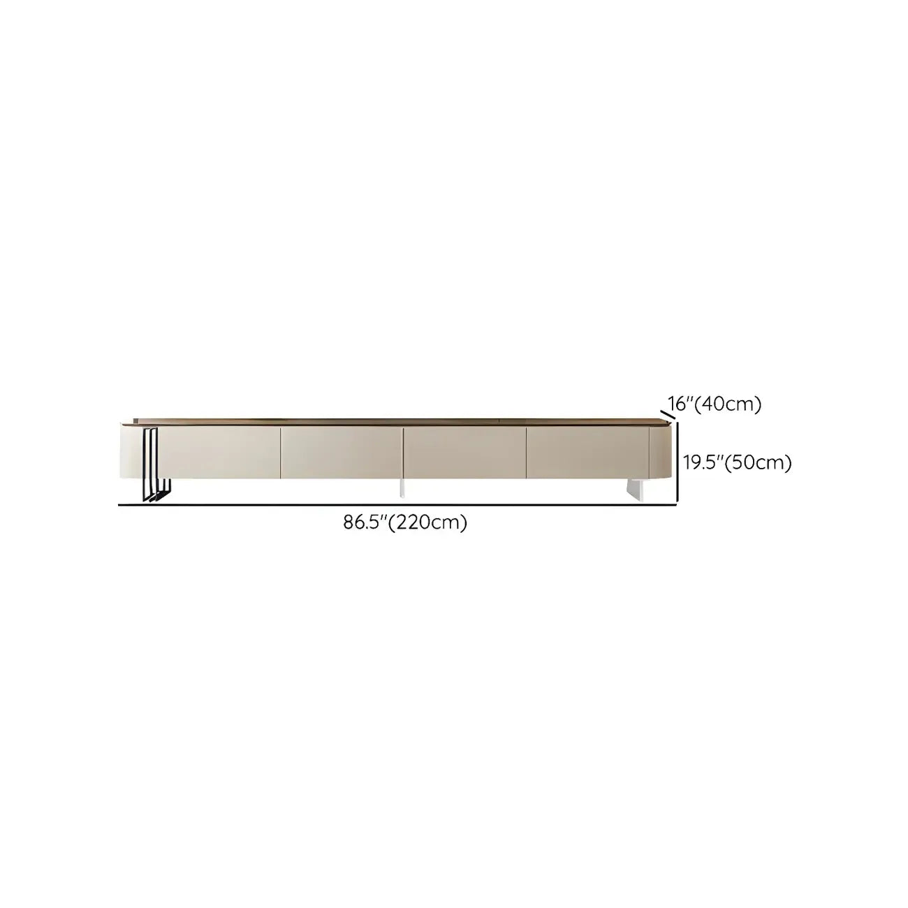 71 White Modern Wood Long TV Stand with 4-Drawers Storage