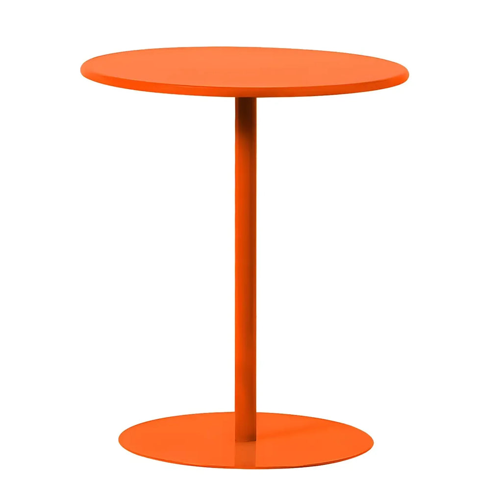 Contemporary Black Metal Pedestal Round End Table