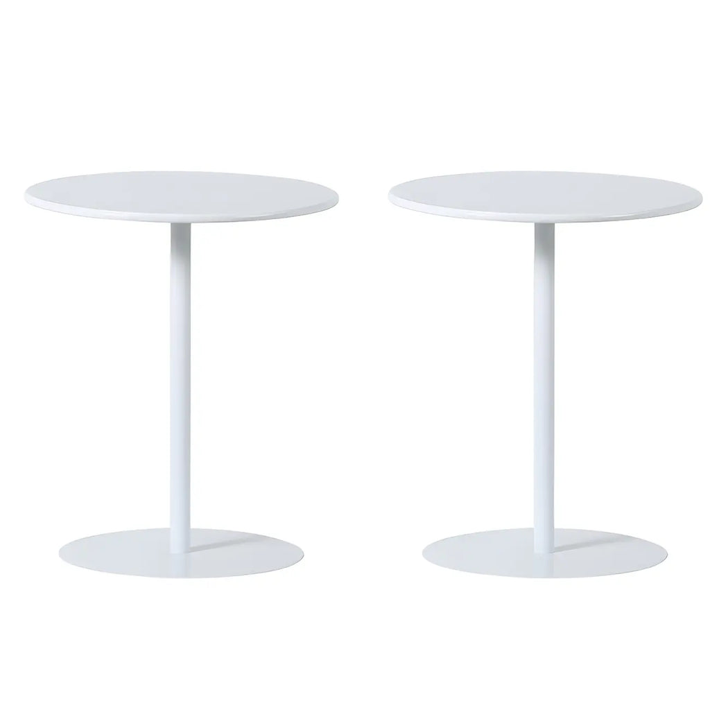 Contemporary Black Metal Pedestal Round End Table