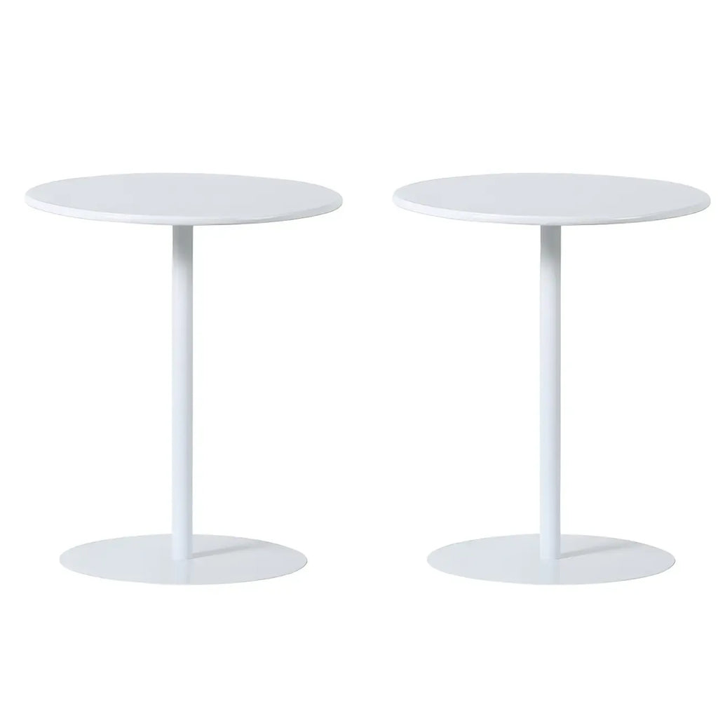 Contemporary Black Metal Pedestal Round End Table