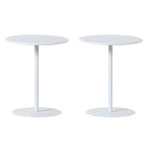 Contemporary Black Metal Pedestal Round End Table