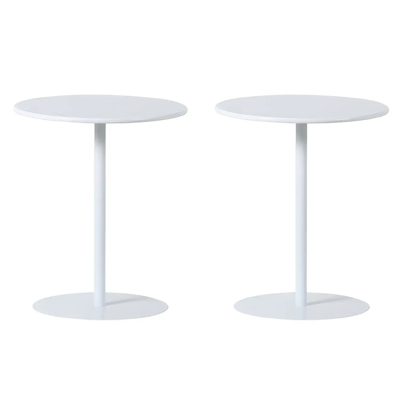 Contemporary Black Metal Pedestal Round End Table